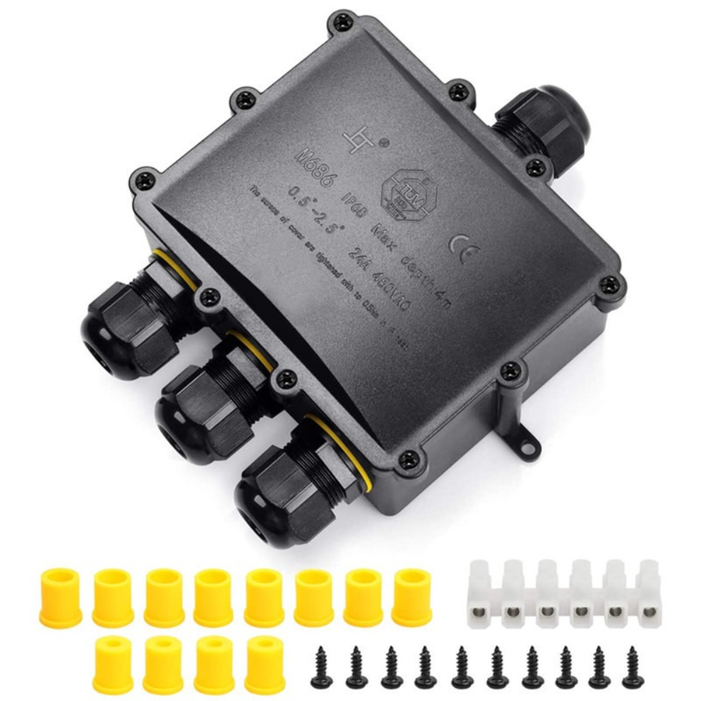 Outdoor Lighting Underground Wiring - 4Way 1In3Out IP68 Impermeabile 4-14mm Cavo