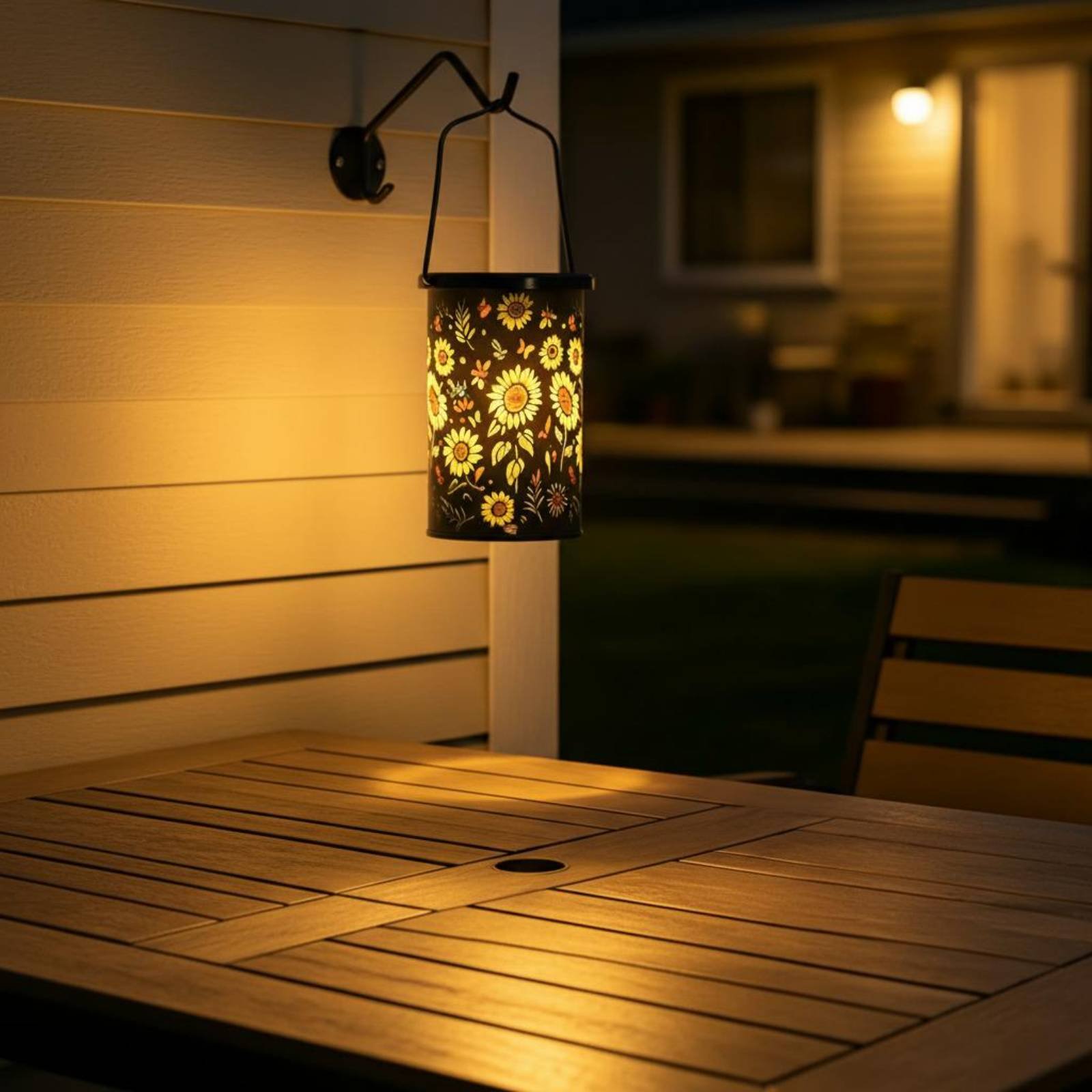 Outdoor Lighting Battery - Lanterna Solare Decorativa con Design Floreale