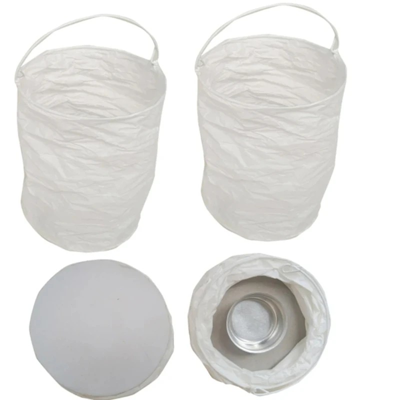 Lighting Wedding Outdoor - Lanterne di Carta Bianche Cilindriche di