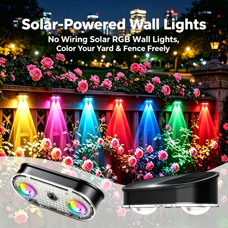 Solar Wall Sconce - Luce Solare RGB per Recinzione IP44,