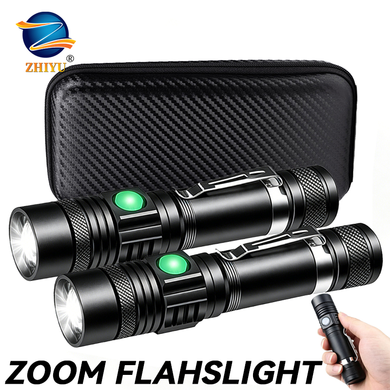 Outdoor Lighting Electric - Torcia LED T6 Ricaricabile, Torcia Zoomabile