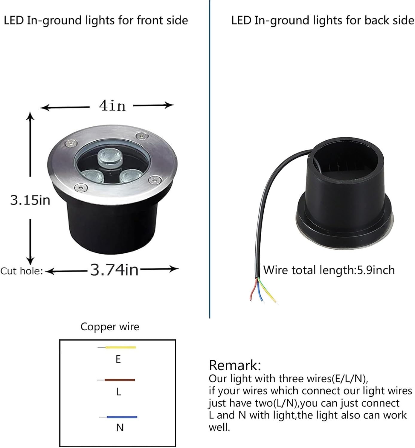 Set di 4 Luci da Esterno a Inc - Outdoor Lighting Underground Wiring recensione e prezzo