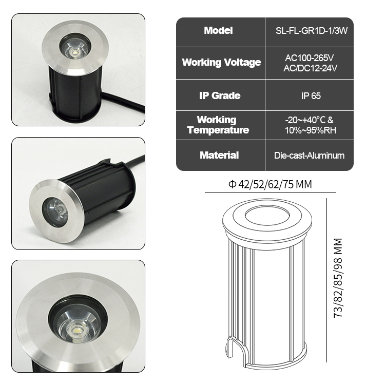 1W/3W DC12v IP65 Impermeabile  - Ground Light Recessed recensione e prezzo