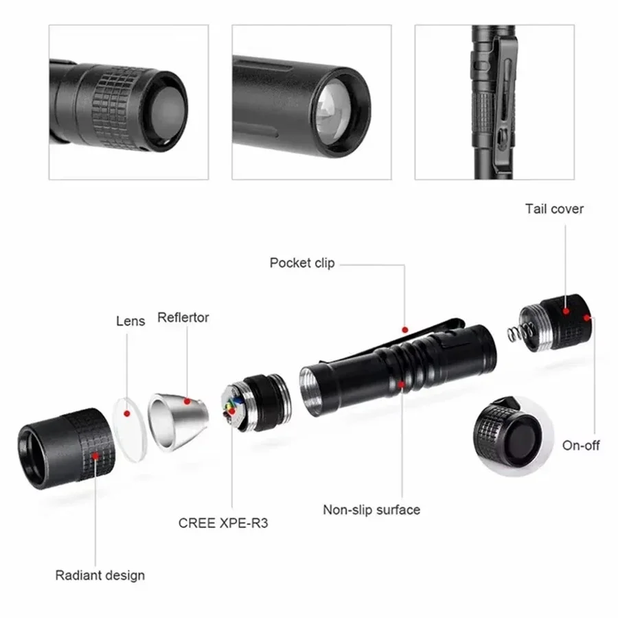 1-4 pezzi mini torcia portatil - Outdoor Lighting Electric recensione e prezzo