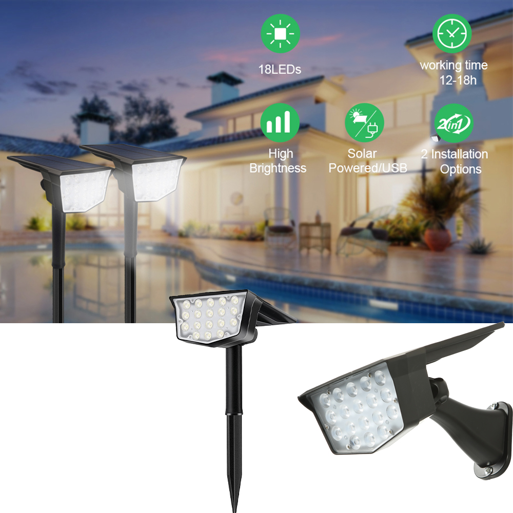 2 faretti solari da esterno da - Outdoor Lighting Spotlight recensione e prezzo